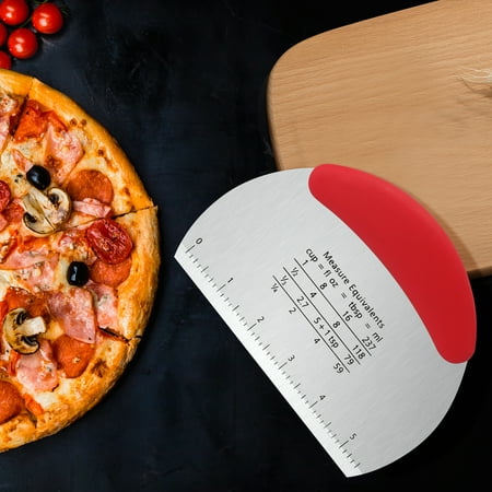 

Uxcell Pizza Cutter Stainless Steel Cutter Scraper for Pastry Dough Red