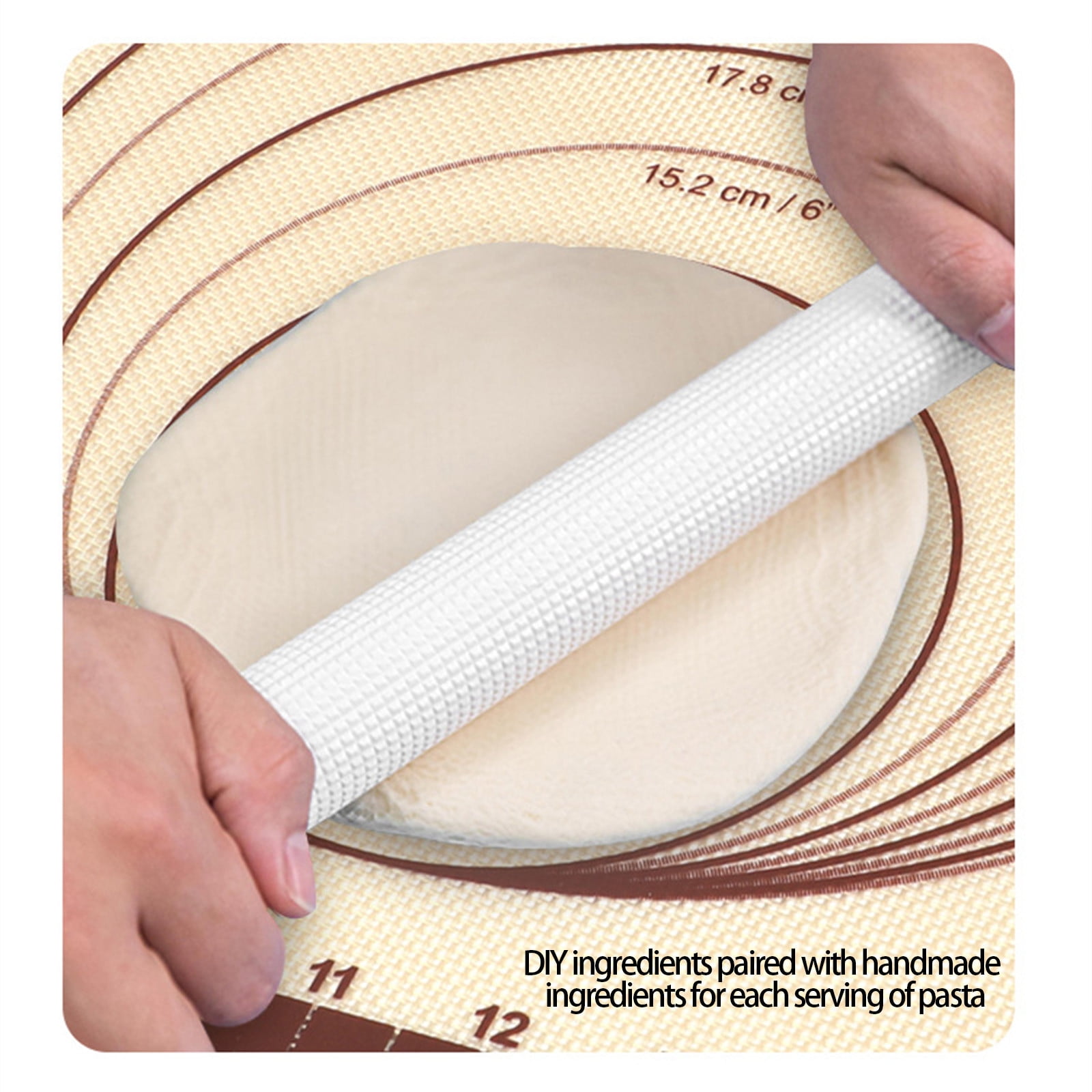 RuiJiao Food-Grade Fiberglass Baking Mat with Non-Slip Backing, Beige, Oven-Safe Dough Rolling Mat for Kitchen Baking, Reusable and Easy Clean, High-Temperature Resistant (40x4cm)