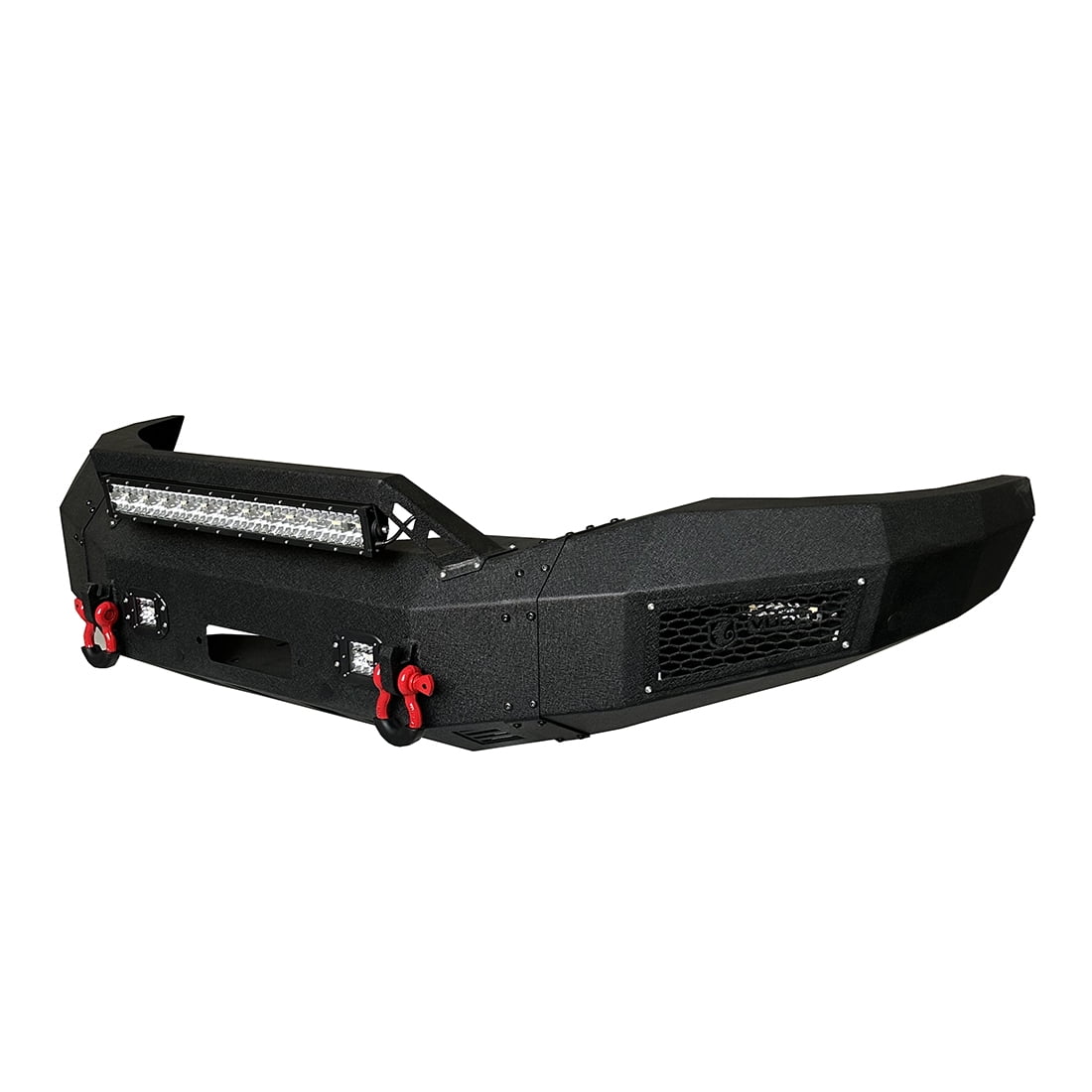 Vijay Compatible with 2006-2007-2008-2009 Dodge RAM 2500/3500 Front Bumper Textured Black Steel with Light and D-ring