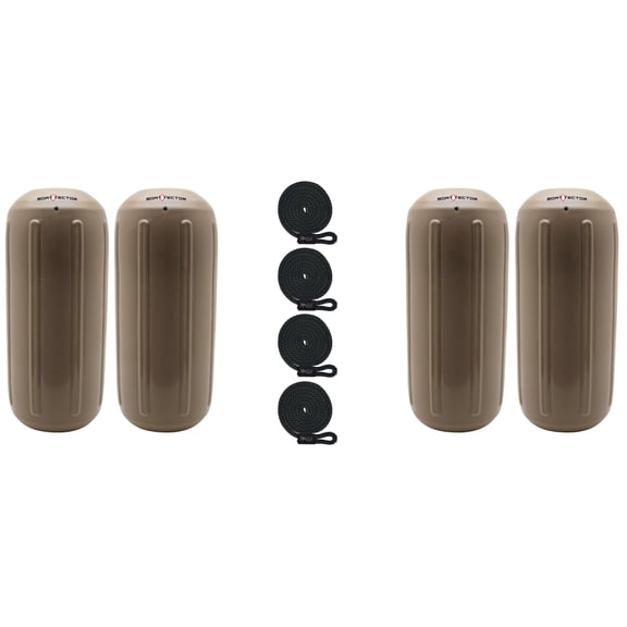 Extreme Max 3006.7465.4 BoatTector HTM Inflatable Fender Value 4-Pack - 6.5" x 15", Sand