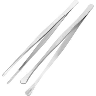 Kitchen Tweezers Stainless Steel Food Tongs Straight Serrated Tips