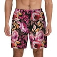 thumbnail image 3 of Uemuo Rose Flowers Pattern Mens Swim Trunks Quick Dry Board Shorts with Mesh Lining, Stretch Beach Shorts Quick Dry No-Chafing Board Shorts-, 3 of 9