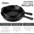 Cuisinel Cast Iron Skillet with Lid Set of 2 Kitchen Cookware Pre