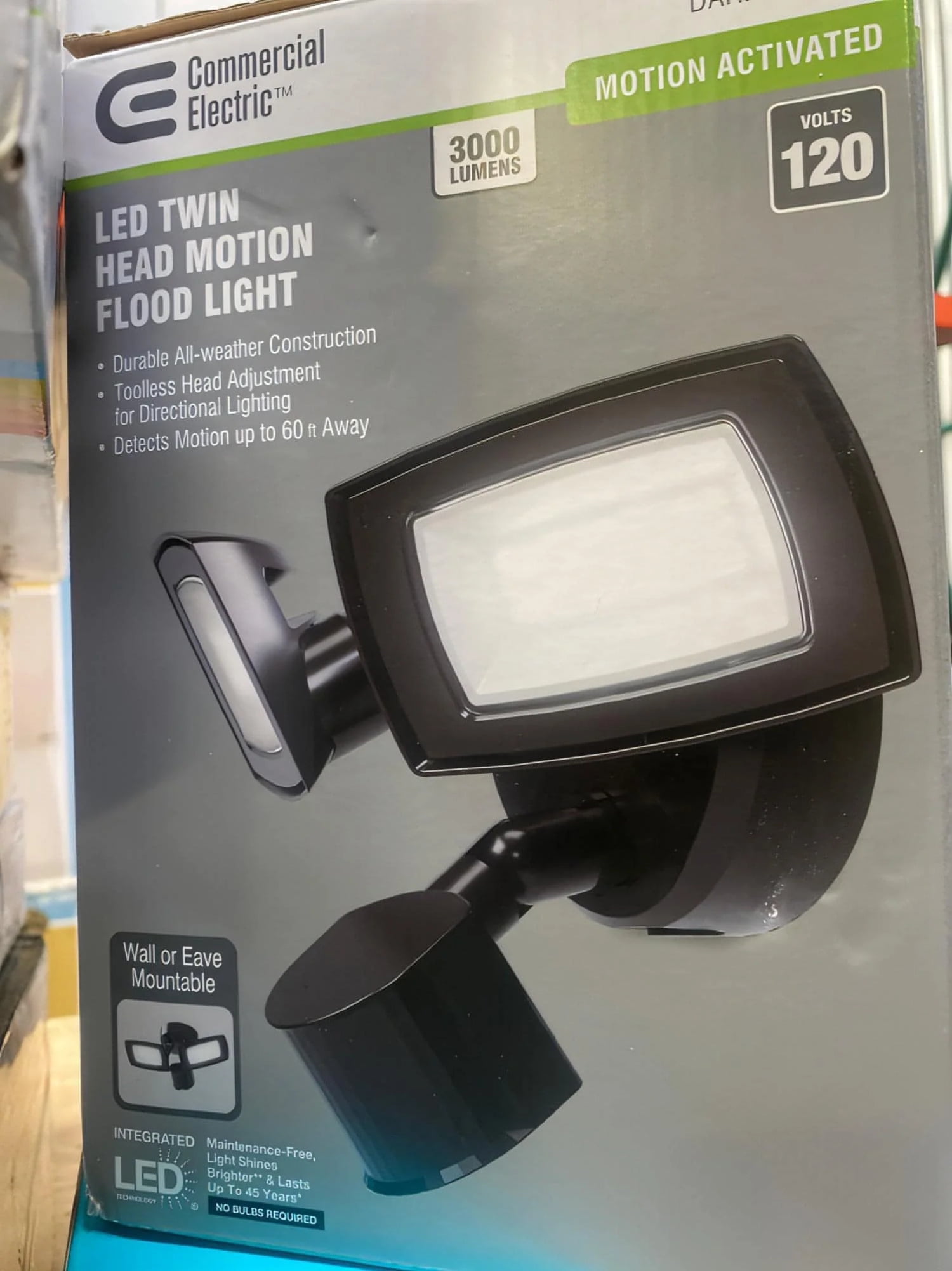 LED Twin Head Motion-Activated Flood Light