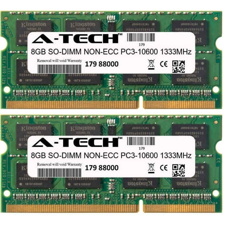 16GB Kit 2x 8GB Modules PC3-10600 1333MHz NON-ECC DDR3 SO-DIMM Laptop 204-pin Memory