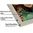 thumbnail image 3 of Americanflat Hinged 3 Photo Frame In Driftwood Mdf - Desk Photo Frame For 5X7"" Photos - Tri Folding Picture Frame For Desk - Displays 3 Photos With Shatter-Resistant Glass Covers, 3 of 4