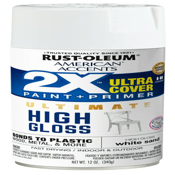 White Sand, Rust-Oleum American Accents 2X Ultra Cover High Gloss Spray Paint, 12 oz