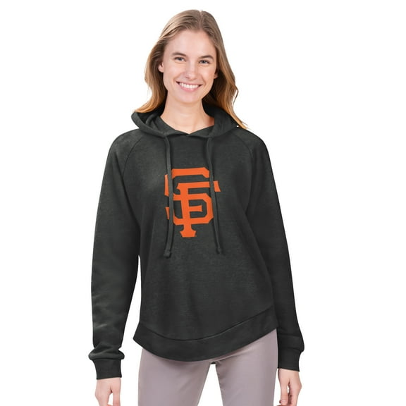 Women's-G-III 4Her by Carl Banks  Charcoal San Francisco Giants Jordan Angel Raglan Fleece Pullover Hoodie