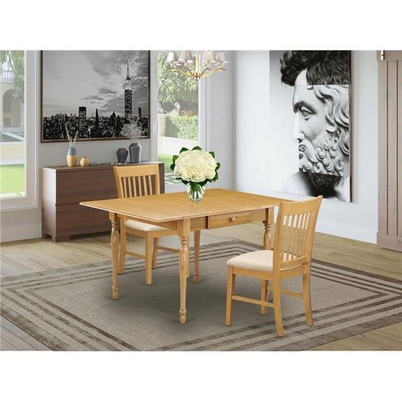 3 Piece Monza Kitchen Table Set - Oak