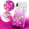 thumbnail image 2 of Compatible for Samsung Galaxy A20 Case, Galaxy A30 Case, Galaxy A50 Case, with [Tempered Glass Screen Protector] SOGA Diamond Liquid Quicksand Cover Cute Girl Women Phone Case - Clear/Pink, 2 of 5