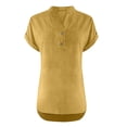 thumbnail image 4 of Gold Going Out Tops for Women Fashion Casual V Neck Button Short Sleeve T Shirt, 4 of 6