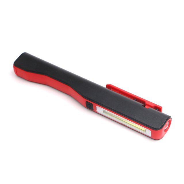 Wosthever Pluma de trabajo Luz COB LED Reparación de linterna de bolsillo Funciona con Emergencia al aire libre Lámpara de clip manos Ropa Deportiva, Zapatos Rojo