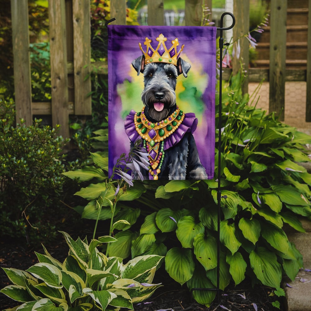 Kerry Blue Terrier King of Mardi Gras Garden Flag 11.25 in x 15.5 in