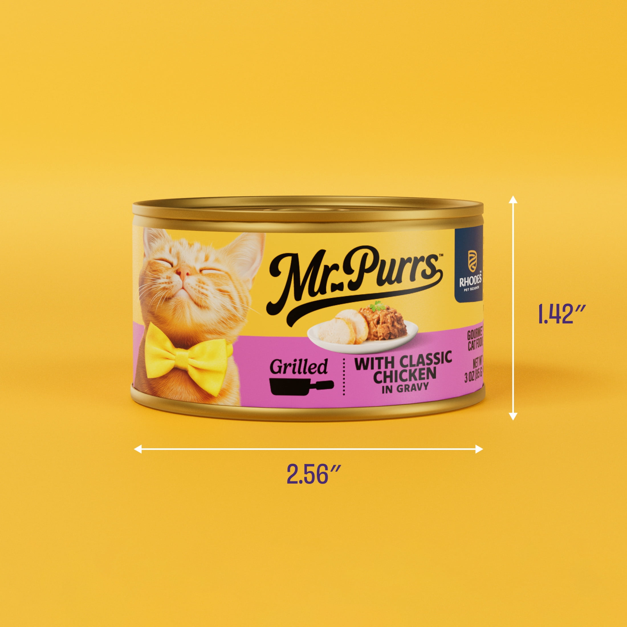 (24 pack) Mr Purrs Grilled Classic Chicken in Gravy Wet Cat Food, 3 oz Can