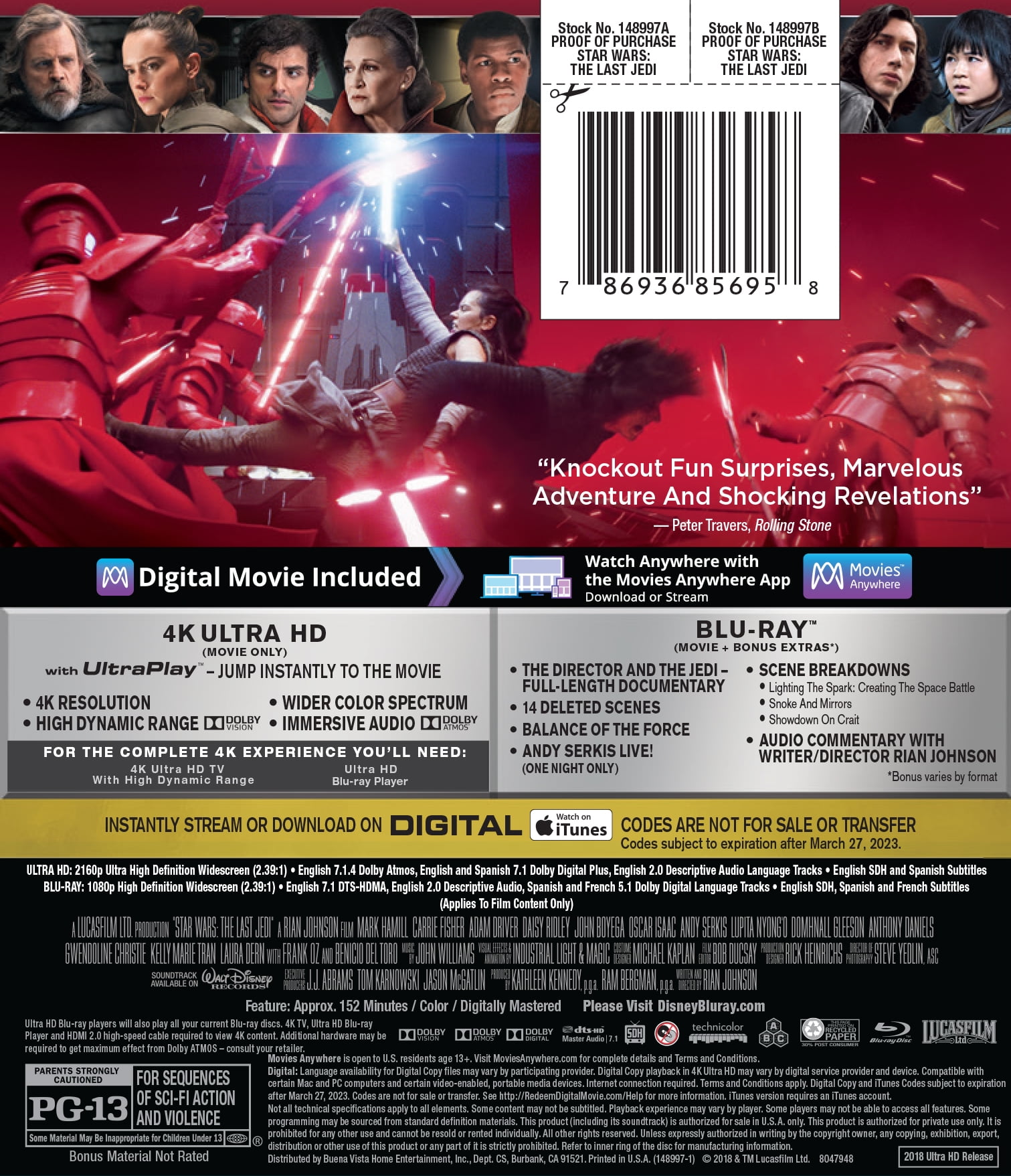 Star Wars VIII - The Last Jedi (4K UHD + Blu-ray Steelbook) Brand