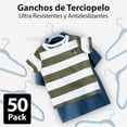 thumbnail image 4 of MAGMALIFE 50 Ganchos de Terciopelo para Ropa Infantil, Gancho Plateado Giratorio de 360 Grados, Adecuado para Todo Tipo de Ropa, Antideslizante, 35 cm de Largo (Azul), 4 of 8