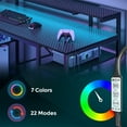 thumbnail image 4 of Bestier 55" Gaming Desk with LED Light & Monitor Stand Computer Desk Corner Desk for Home Office, Black Carbon Fiber, 4 of 8