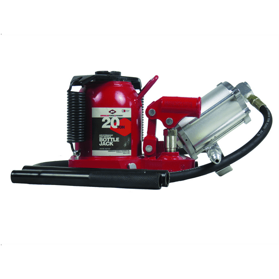 American Forge & Foundry Bottle Jack - 20 Ton Capacity - Low Profile - Air/Manual - SUPER DUTY