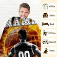 thumbnail image 4 of Personalized Name Basketball Blanket for Boys - 60x50 Inches Throw Size Blanket for Kids, Teens - Cozy, Comfortable Blankets for Bed, Couch - Basketball Themed Blanket Gift for Basketball Team, 4 of 6