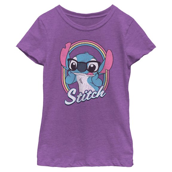 Girls Lilo & Stitch Distressed Oval Alien T Shirt