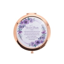 Unique Bargains 1 Pc Portable Round Makeup Mirror for Travel Vacation Rose Gold Tone Metal Glass