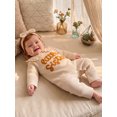 thumbnail image 5 of Cjfdfy Preemie Newborn Baby Girl Fall Outfit, Long Sleeve Little Sister Embroidered Letter Collar Jumpsuit Headwear 2-piece Set Cute Knit Jumpsuit Coming Home Fall Winter Outfit, 5 of 8
