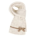 thumbnail image 4 of NAISIBABY Girls Winter Beanie and Scarf Set, Soft Warm Scarf Cute Knit Cap with Earflap Kids Windproof Thermal 2-Piece Beige 2-6T, 4 of 4