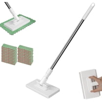 Snap Grip Mini Mop, Zero Touch Mini Mop, Clever Snap-Grip MiniMop, Disposable Dustmop with Reusable Cloths, 360° Hands-Free Minimop, Clip Mopping Stick for Floor Cleaning(39.37in,20 Cloths)