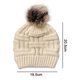 thumbnail image 5 of Gorro grueso de lana de punto cálido para mujer, gorro grueso con agujero para cola de caballo, gorro con botón, mezclas para soporte de máscaras, 5 of 8