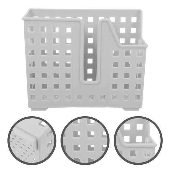 OATIPHO 2Pcs Silverware Drying Rack Grey Plastic Cutlery Holder with Hollow Design for Fast Drain