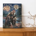 thumbnail image 2 of AVOI Forest Bear Decor Wall Art American Bear Wall Decor Bear Poster Bear Family Pictures for Wall American Flag Canvas Print Painting Artwork for Bathroom Bedroom Living Room Frame: 12x12in, 2 of 6