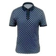 thumbnail image 5 of Outfmvch polo shirts for men Polka Dot Polos Casual Zipper Print Turn Down Shirt Collar womens tops Blue, 5 of 6