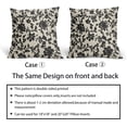 thumbnail image 5 of Black Floral Block Print Pillow Covers 18x18 Set of 2 Vintage Flower Pattern Cream Decorative Throw Pillowcases Outdoor Rustic Farmhouse Square Cushion Cases Decor for Home Couch Sofa Bed, 5 of 7