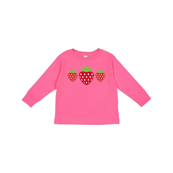 Inktastic Strawberries Summer Strawberry Fruit Girls Long Sleeve Toddler T-Shirt