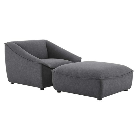 Modway Comprise 2-Piece Living Room Set in Charcoal