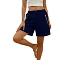 thumbnail image 7 of Hurxie Women's Hiking Cargo Shorts Quick Dry Lightweight Athletic Outdoor Shorts for Workout with Zipper Pockets Navy,M, 7 of 7