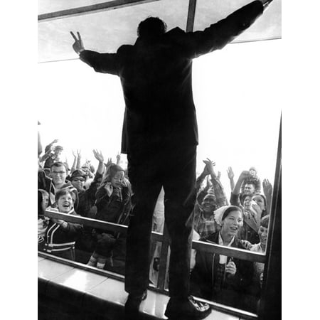Former Vice President Richard Nixon In His Uniquely Styled Victory Posture He Stands On A Window Sill Inside Illinois High School Where He Was Giving A Campaign Speech Oct 19 (Best Way To Clean Inside Window Sills)