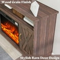 AMERLIFE Farmhouse TV Stand with 26" Fireplace, 63" Wood Rustic