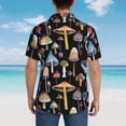 thumbnail image 6 of Xecao Mushrooms and Autumn Leaves print Hawaiian shirt - a stylish short-sleeve button-down for men, perfect for casual beach and tropical outings., 6 of 9