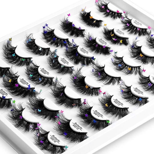 Farfi 1 par de pestañas postizas buena ductilidad pelos extensibles impermeables naturales desordenadas pestañas postizas herramienta de maquillaje para mujeres