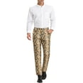 thumbnail image 2 of INSPIRE CHIC Men's Pants Snake Print Regular Fit Flat Front Elastic Waist Pants 36 Snake Print, 2 of 6