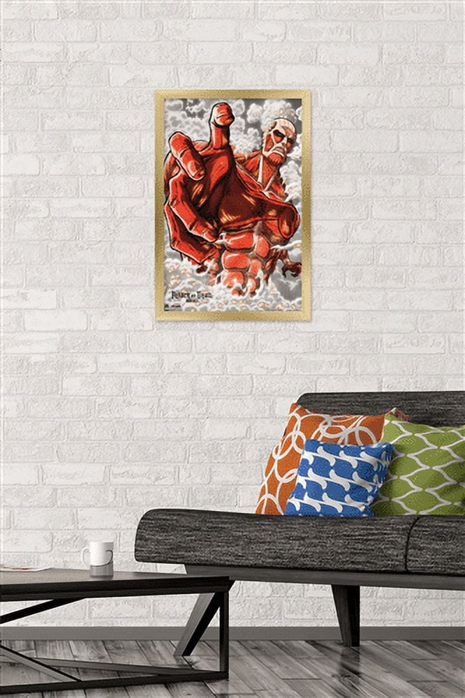 Attack on Titan: Season 2 - Armored Titan Wall Poster, 14.725" x 22.375", Framed