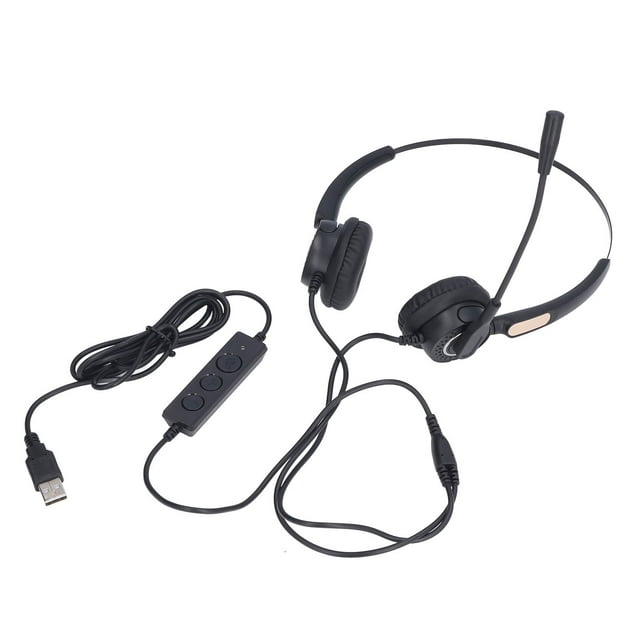 Telephone Headset, Ultra Clear Call Plug And Play Noise Reduction Ergonomic Business Headphone Adjustable With Microphone For Online Classes