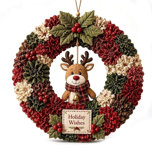 3D Fabric Poke Wreath DIY Kit, Christmas Wreath Craft for Adults