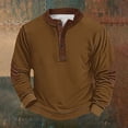 thumbnail image 1 of Men's Retro Halloween Quarter Button Collar Sweatshirt Haunted House Acting Essential Partially Buttoned Pullover Vintage Horror Print Last-Minute Halloween Party, 1 of 4