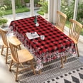 thumbnail image 4 of Lfeey Christmas Red Black Buffalo Plaid Tablecloth 36x55 Inch Rectangle, Waterproof Wipeable Table Cover for Dining Kitchen Home Party, 4 of 4