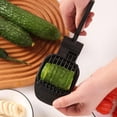 thumbnail image 4 of Fruit Slicer, Egg Slicer for Hard Boiled Eggs, Slicing Tools for Fruit Sausages, Cucumbers, Mushroom Cutter, Rapid & Safe Slicing Kitchen Gadgets (Red), 4 of 7