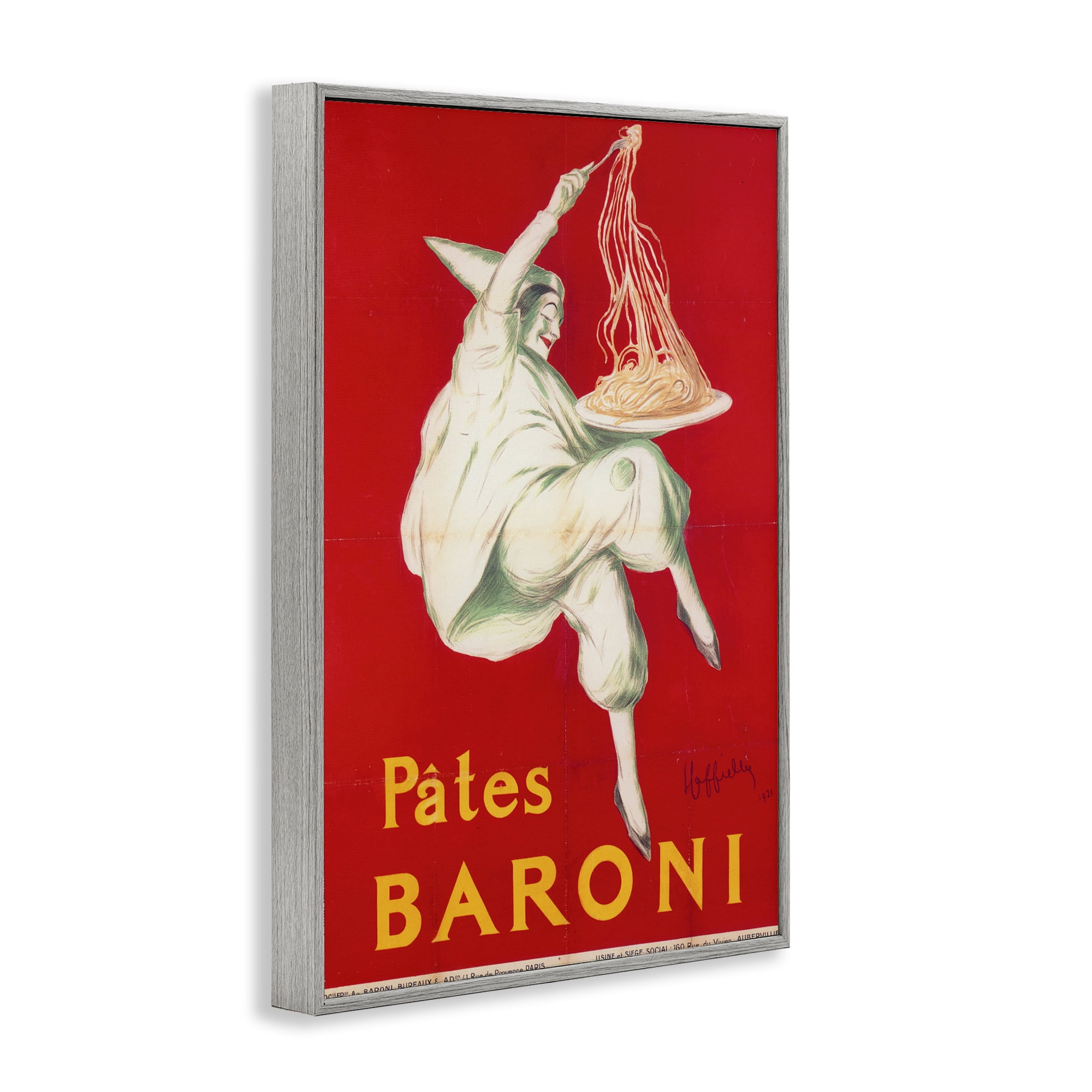 Stupell Industries Pates Baroni Advertisement Gray Framed Giclee Art, design by Vintage Hustle