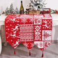 thumbnail image 1 of Zeus Table Runner Heat-resistant Tassel Design Knitted Fabric Wear-resistant Reusable Decoration Gift Xmas Tree Elk Snowflake Christmas Dinning Tablecloth Cover for Kitchen, 1 of 7