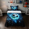 thumbnail image 2 of Manfei Football Sport Twin Sheets, Bedding, Black Neon Blue 3pcs(1 Flat Sheet, 1 Fitted Sheet and 1 Pillowcase), 2 of 6